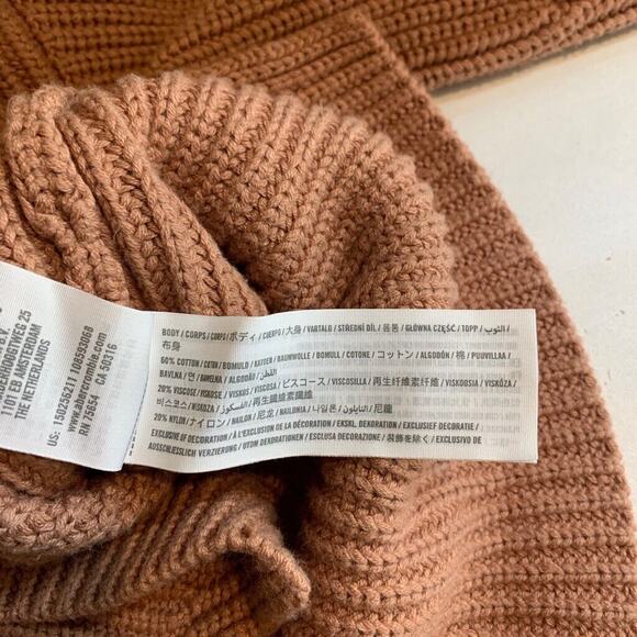 Abercrombie & Fitch Sweater Womens XS Extra Small Wheat Turtleneck Crop Ribbed - Picture 10 of 12